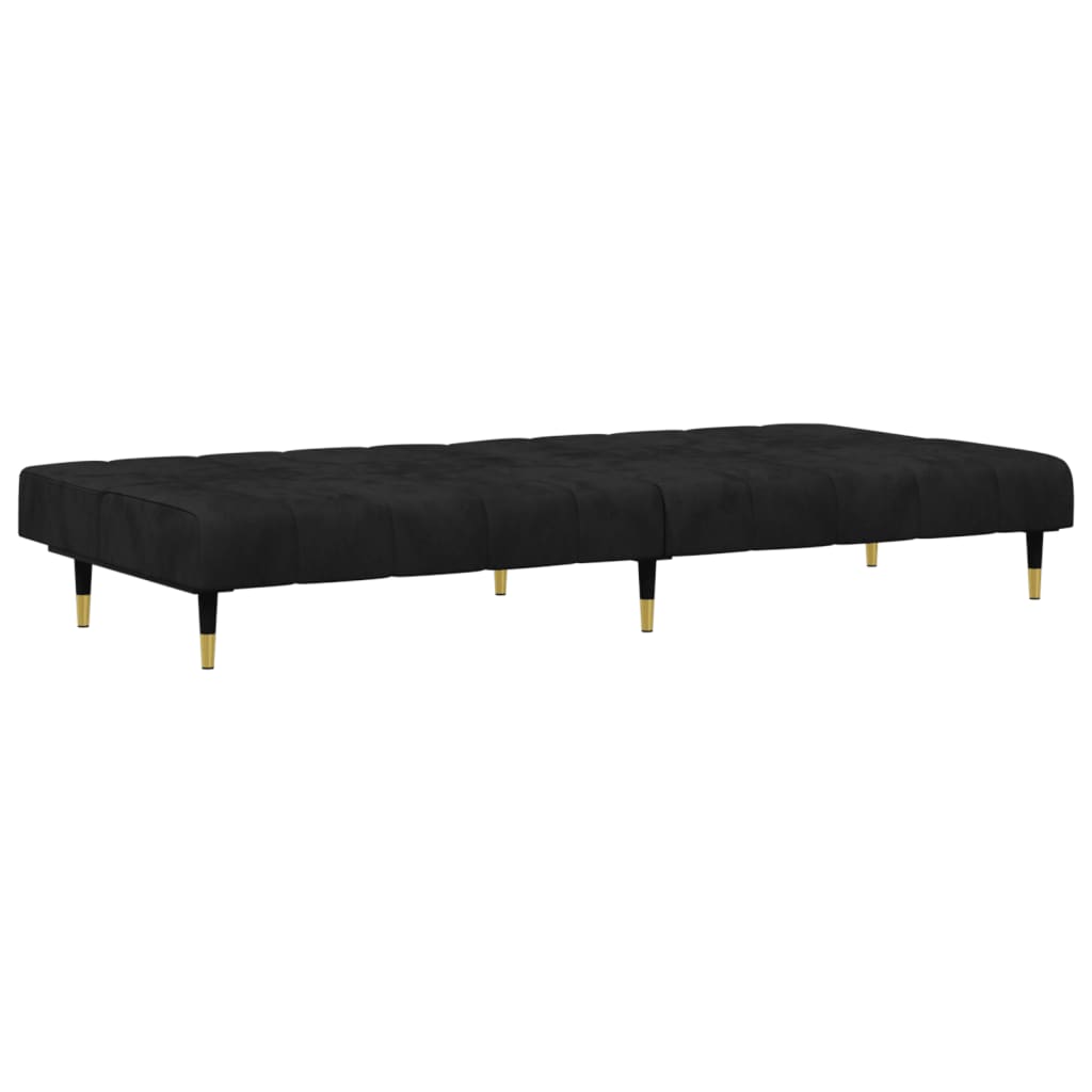 Set canapea 2 piese, negru, catifea GartenMobel Dekor