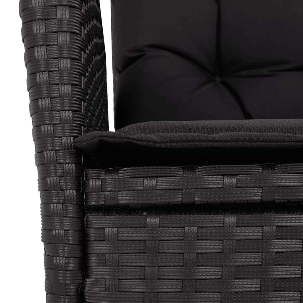 Set mobilier de grădină cu perne, 5 piese, negru, poliratan GartenMobel Dekor