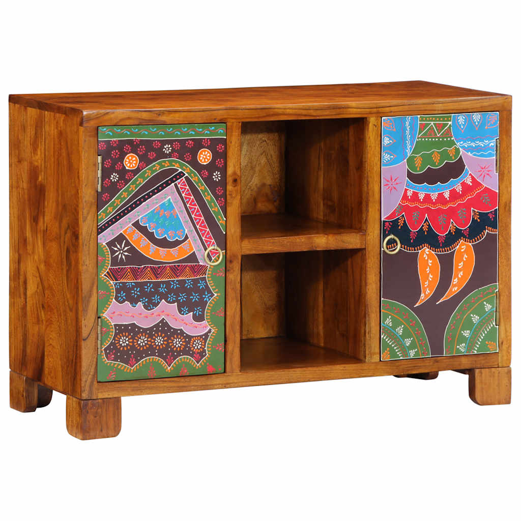 Bufetă multicolor 90x35x60 din lemn masiv de salcâm GartenMobel Dekor