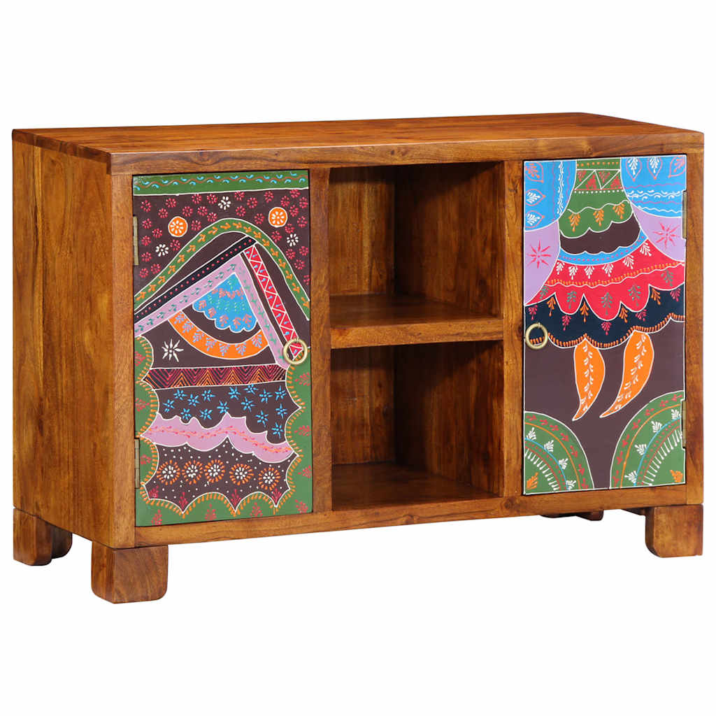 Bufetă multicolor 90x35x60 din lemn masiv de salcâm GartenMobel Dekor