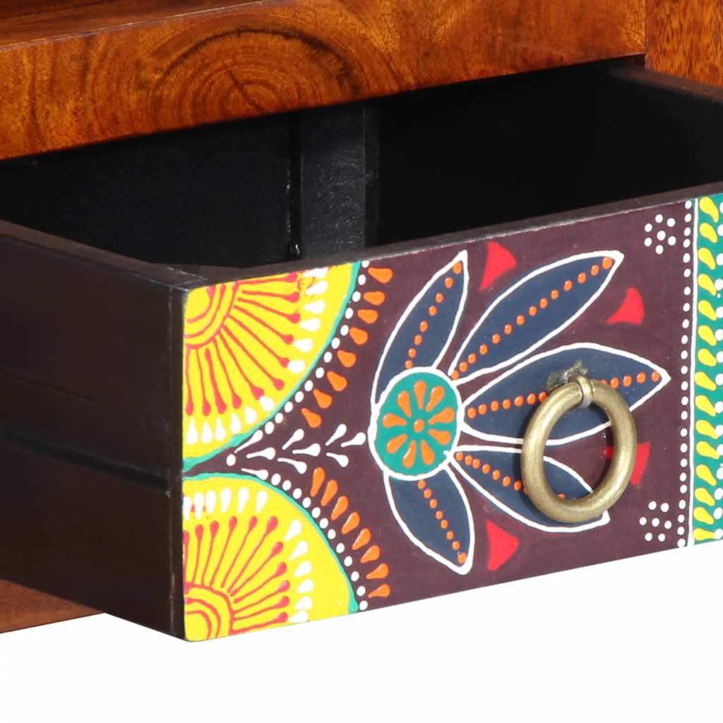 Dulap TV de perete multicolor 90x30x30 din lemn masiv de salcam GartenMobel Dekor