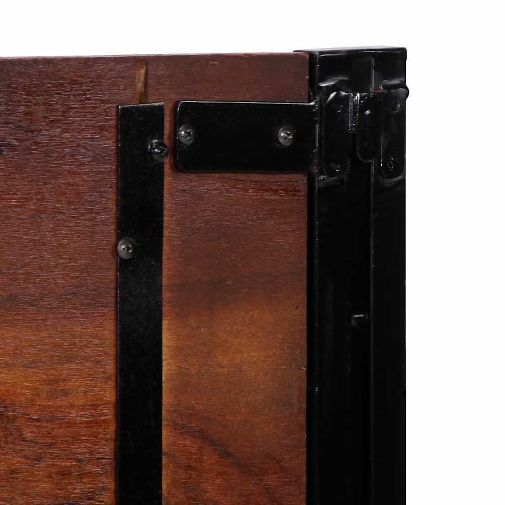 Tăblie de pat 140 cm lemn masiv recuperat și fier GartenMobel Dekor