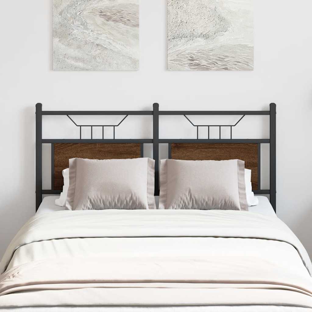 Tăblie de pat, stejar maro, 120 cm, lemn prelucrat și oțel GartenMobel Dekor