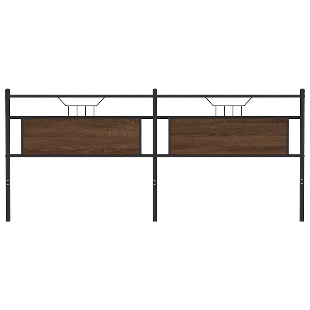 Tăblie de pat Stejar maro 193 cm Lemn și oțel prelucrat GartenMobel Dekor