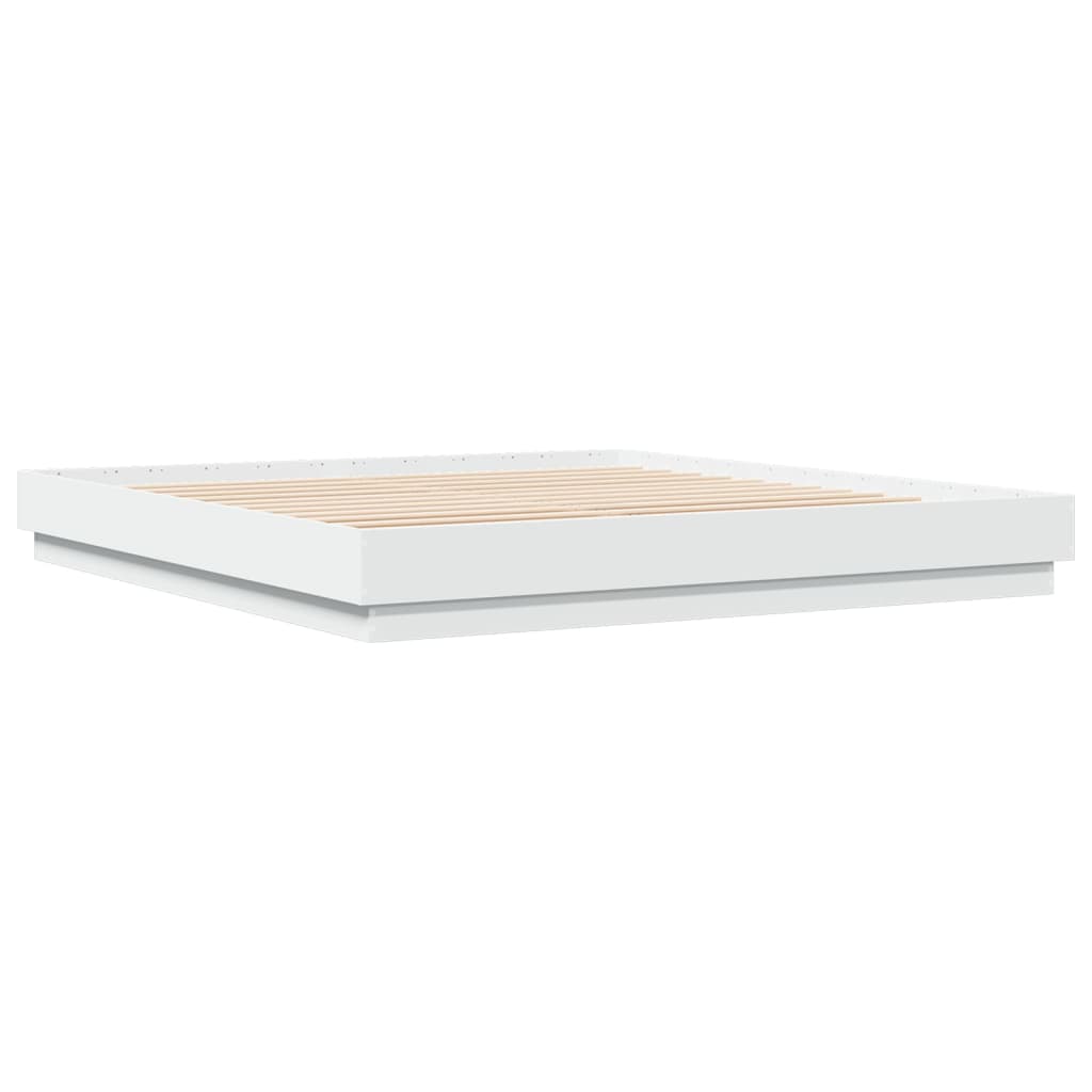 Cadru de pat alb 180x200 cm din lemn prelucrat GartenMobel Dekor
