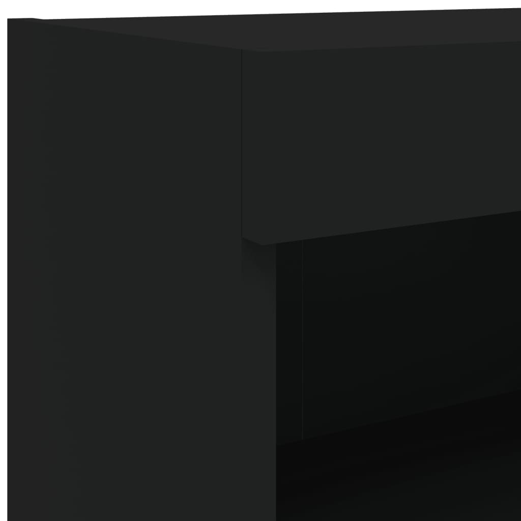 Comodă TV cu lumini LED, negru, 80x30x30 cm GartenMobel Dekor