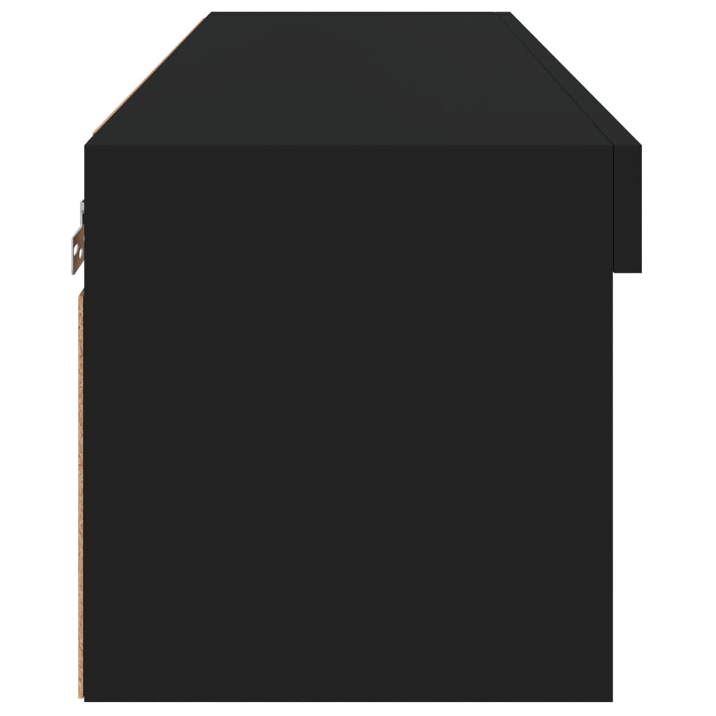 Comodă TV cu lumini LED, negru, 80x30x30 cm GartenMobel Dekor