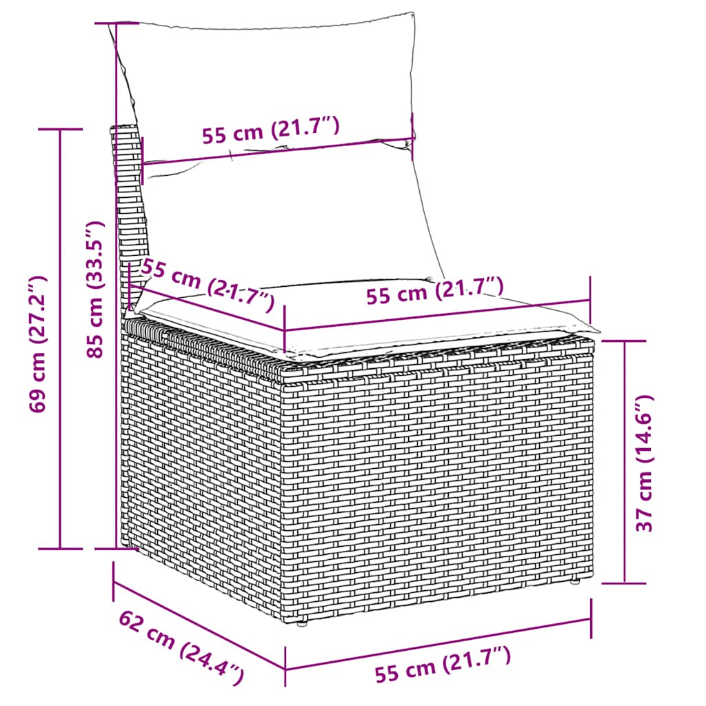 Set canapele de grădină, 7 piese, cu perne, bej, poliratan GartenMobel Dekor