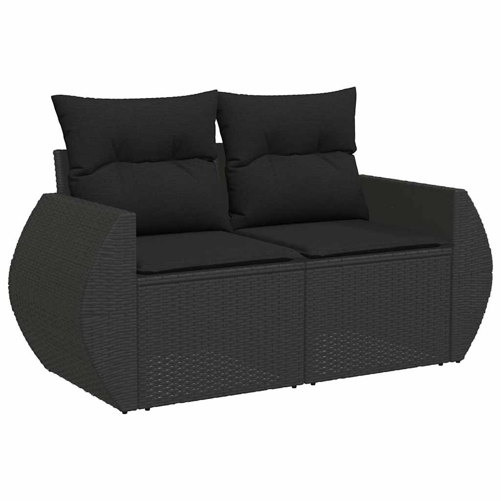 Set mobilier de grădină cu perne, 6 piese, negru, poliratan GartenMobel Dekor
