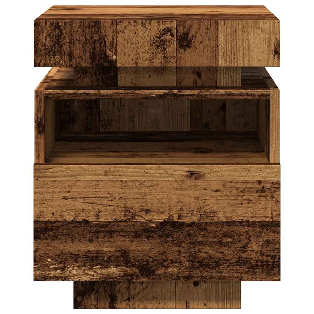 Noptieră cu lumini LED, lemn vechi, 40x39x48,5 cm GartenMobel Dekor