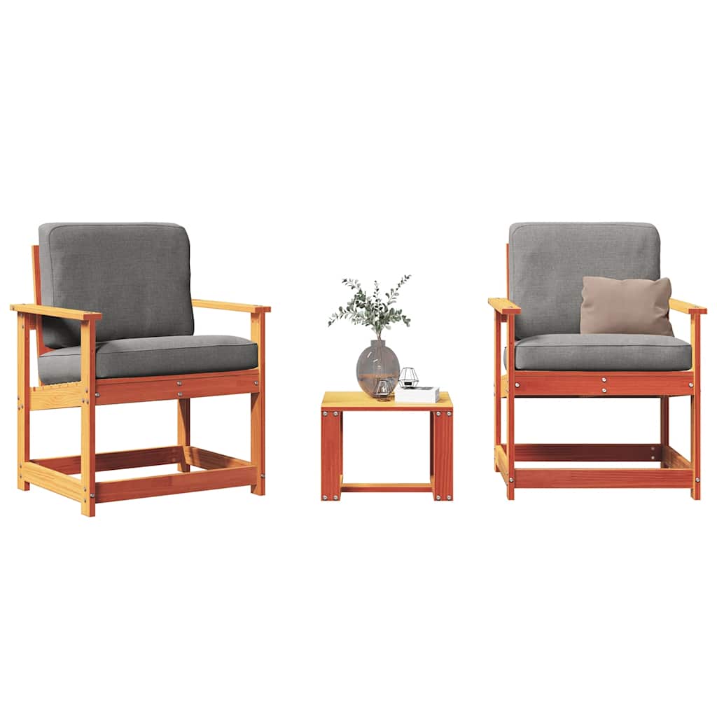 Set mobilier grădină, 3 piese, maro ceruit, lemn masiv pin GartenMobel Dekor