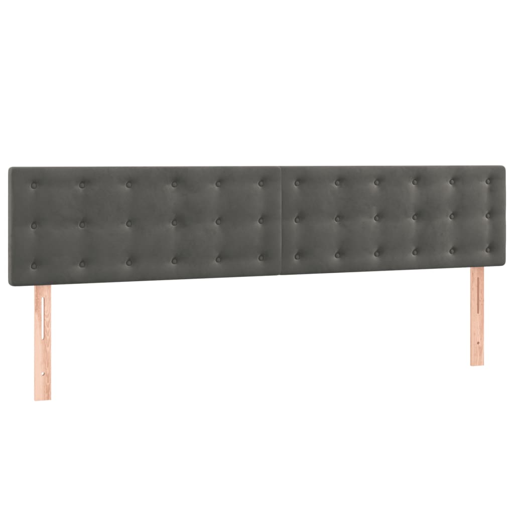 Pat box spring cu saltea, gri închis, 160x200 cm, catifea GartenMobel Dekor