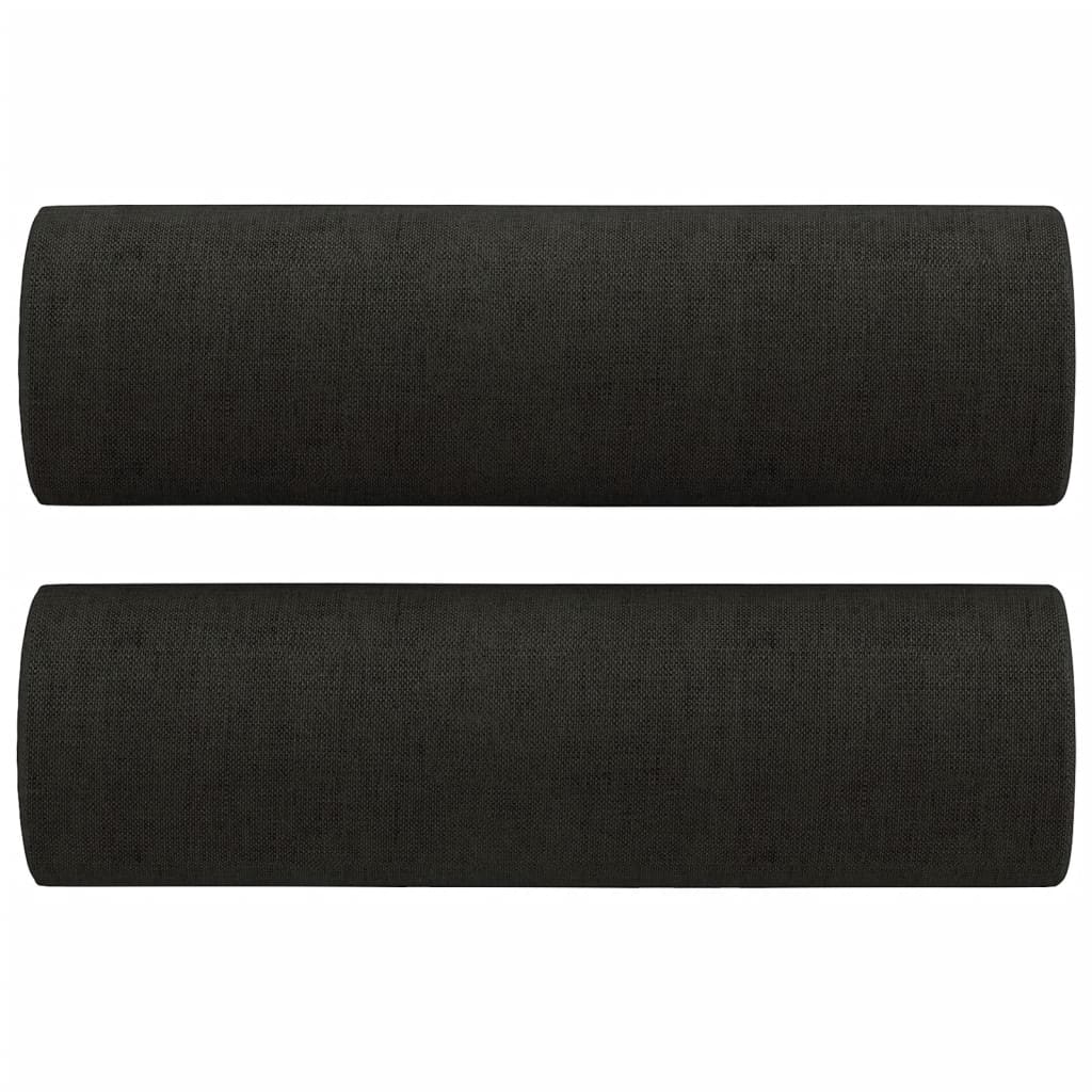 Set de canapele cu perne, 4 piese, negru, material textil GartenMobel Dekor