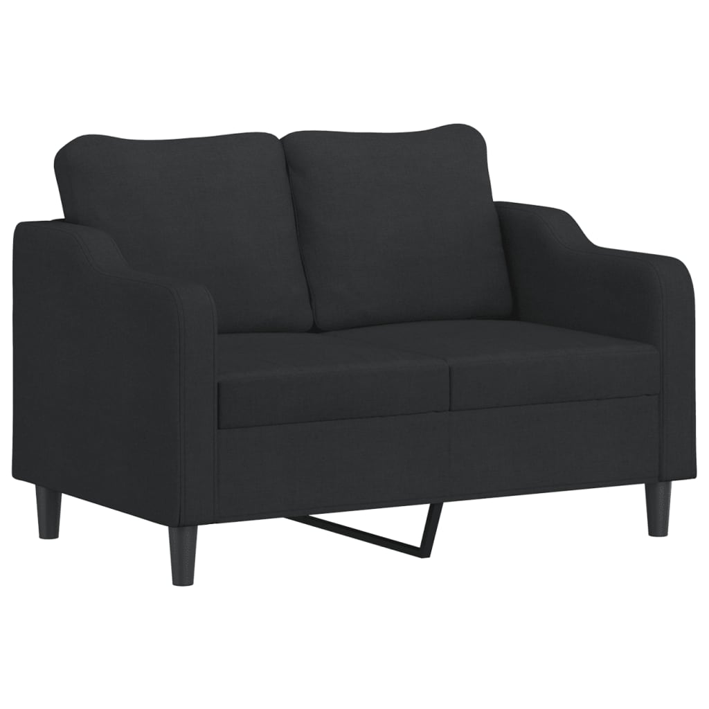 Set de canapele cu perne, 4 piese, negru, material textil GartenMobel Dekor
