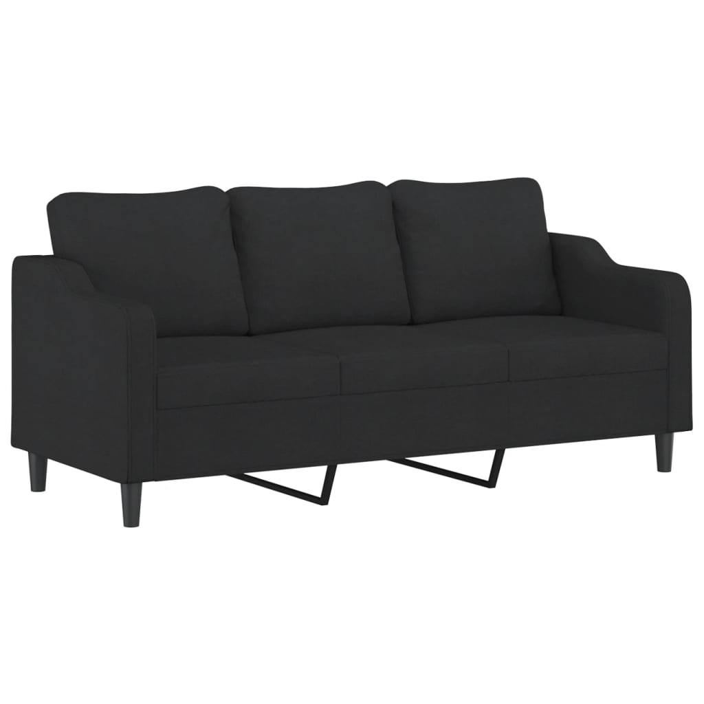 Set de canapele cu perne, 4 piese, negru, material textil GartenMobel Dekor