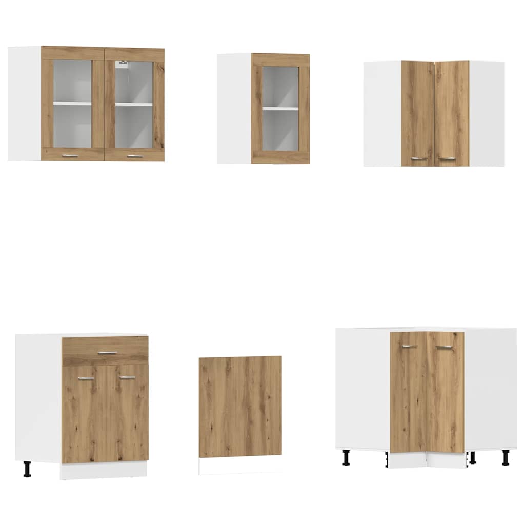 Set dulapuri bucătărie 11 piese Artisan Stejar lemn prelucrat GartenMobel Dekor