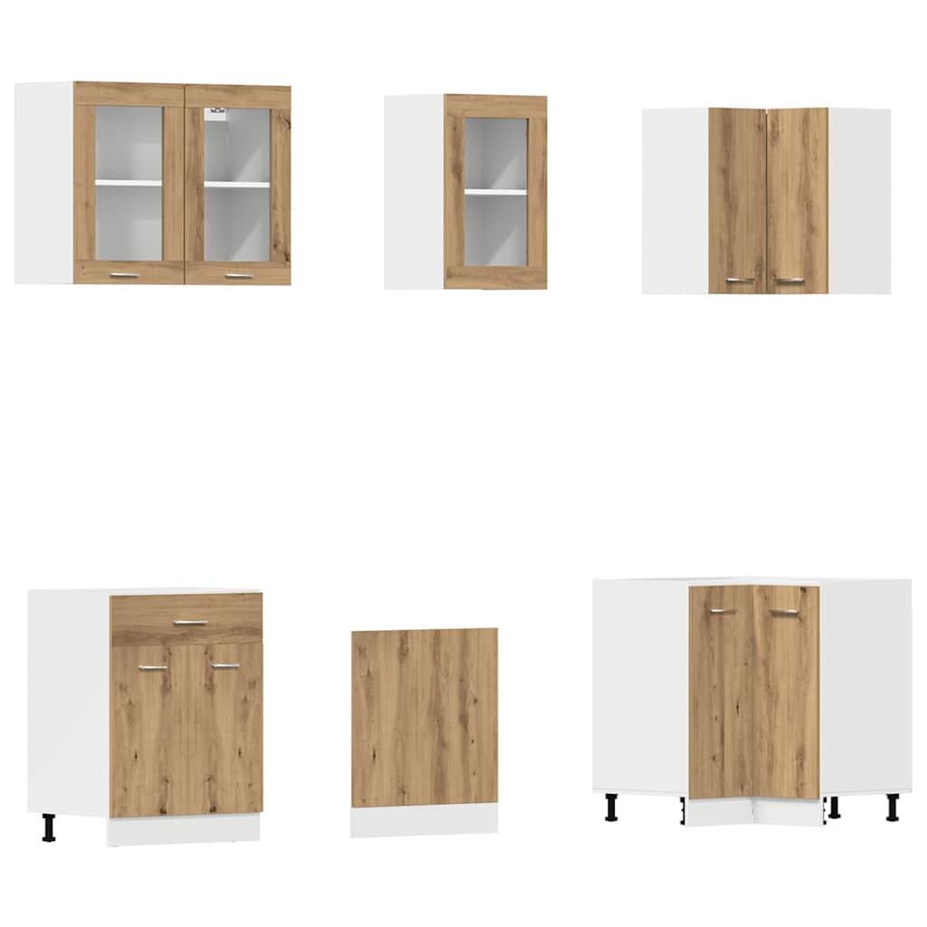 Set dulapuri bucătărie 11 piese Artisan Stejar lemn prelucrat GartenMobel Dekor