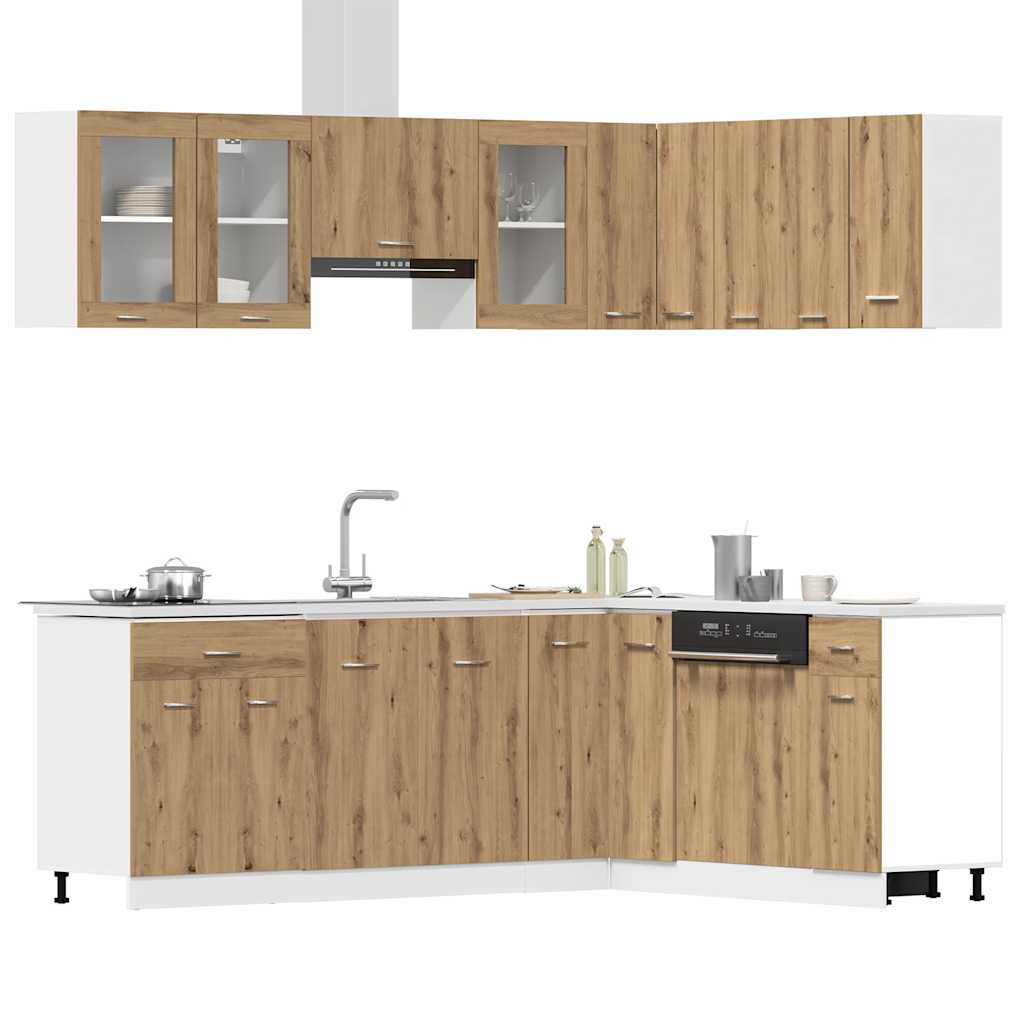 Set dulapuri bucătărie 11 piese Artisan Stejar lemn prelucrat GartenMobel Dekor