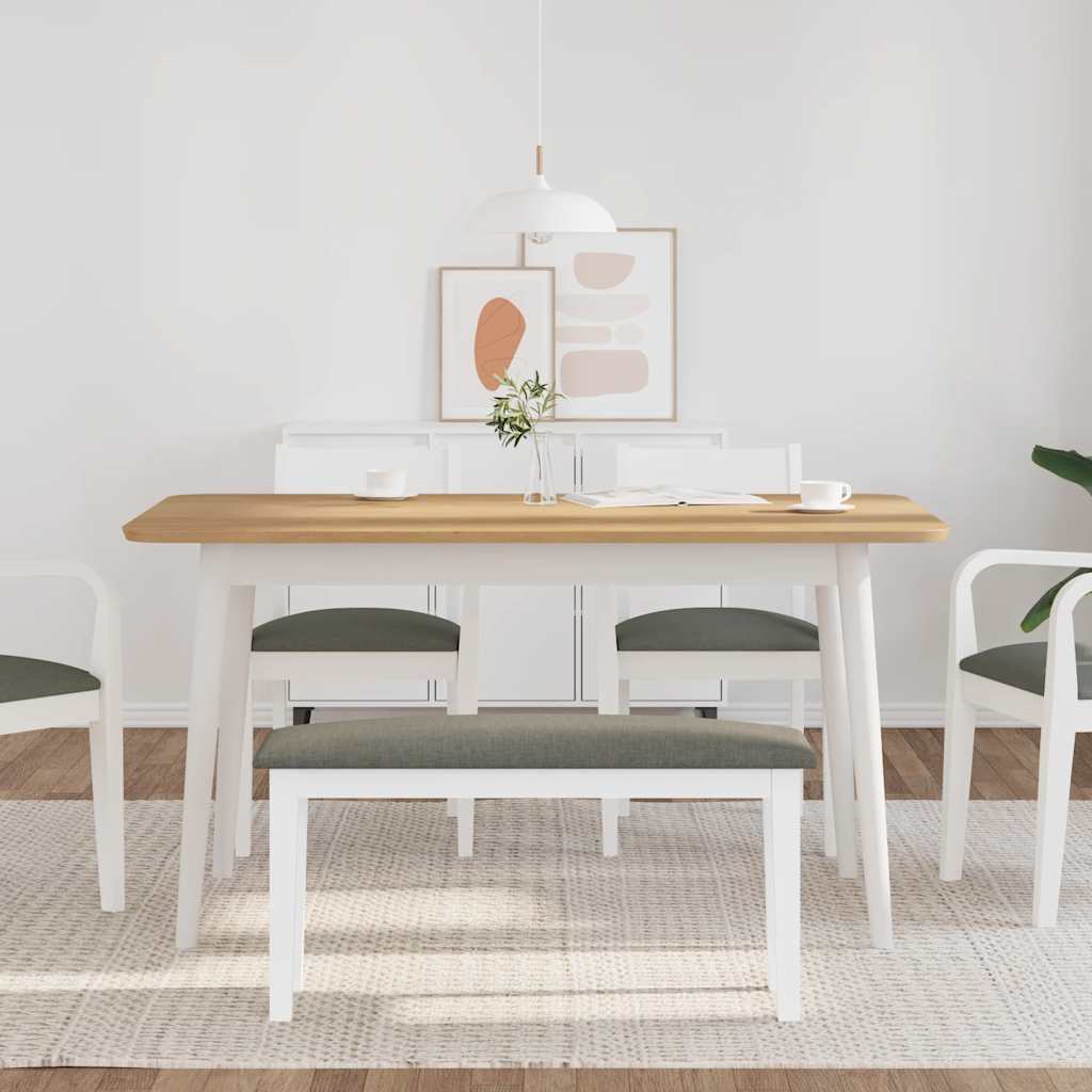 Bancă 90 cm din lemn masiv alb cauciuc GartenMobel Dekor