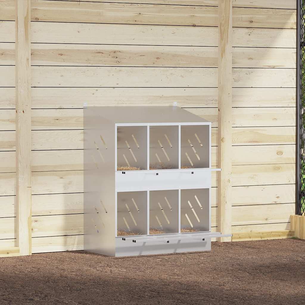 Cubit pentru pui cu 6 compartimente, metal argintiu galvanizat GartenMobel Dekor
