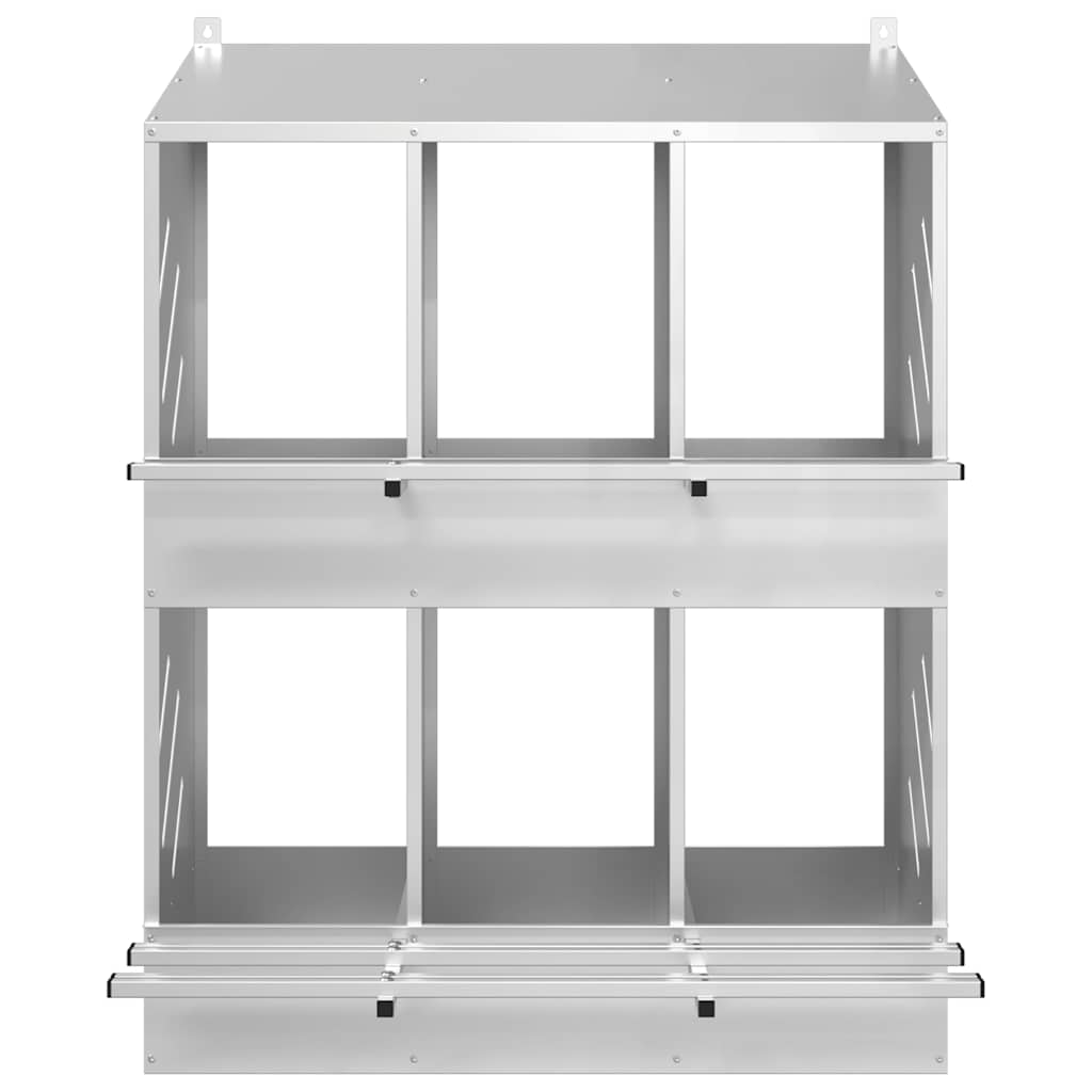 Cubit pentru pui cu 6 compartimente, metal argintiu galvanizat GartenMobel Dekor