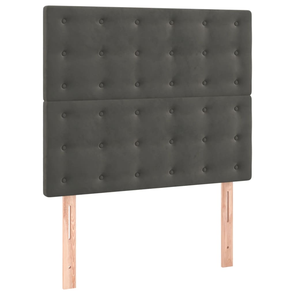 Pat box spring cu saltea, gri închis, 80x200 cm, catifea GartenMobel Dekor