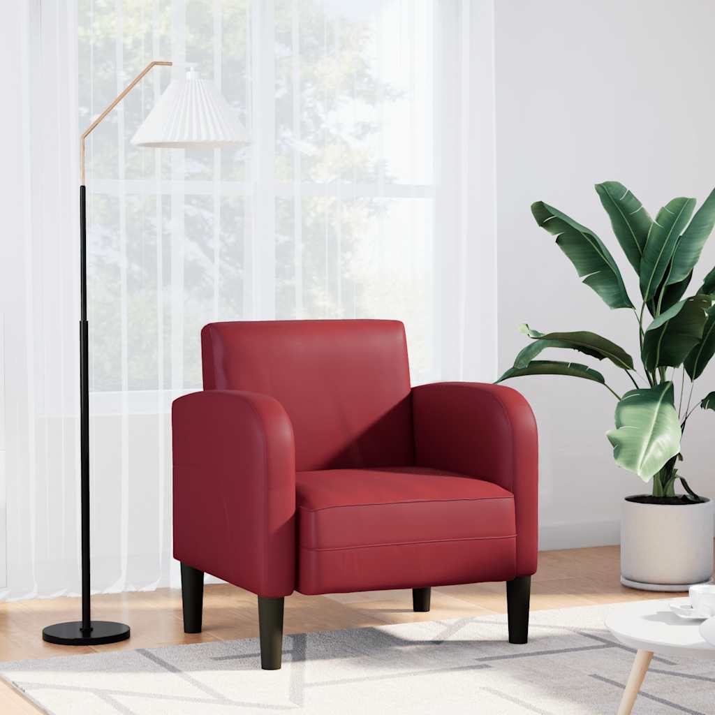 Canapea Scaun cu cotiere Vin Roșu 54 cm piele artificială GartenMobel Dekor