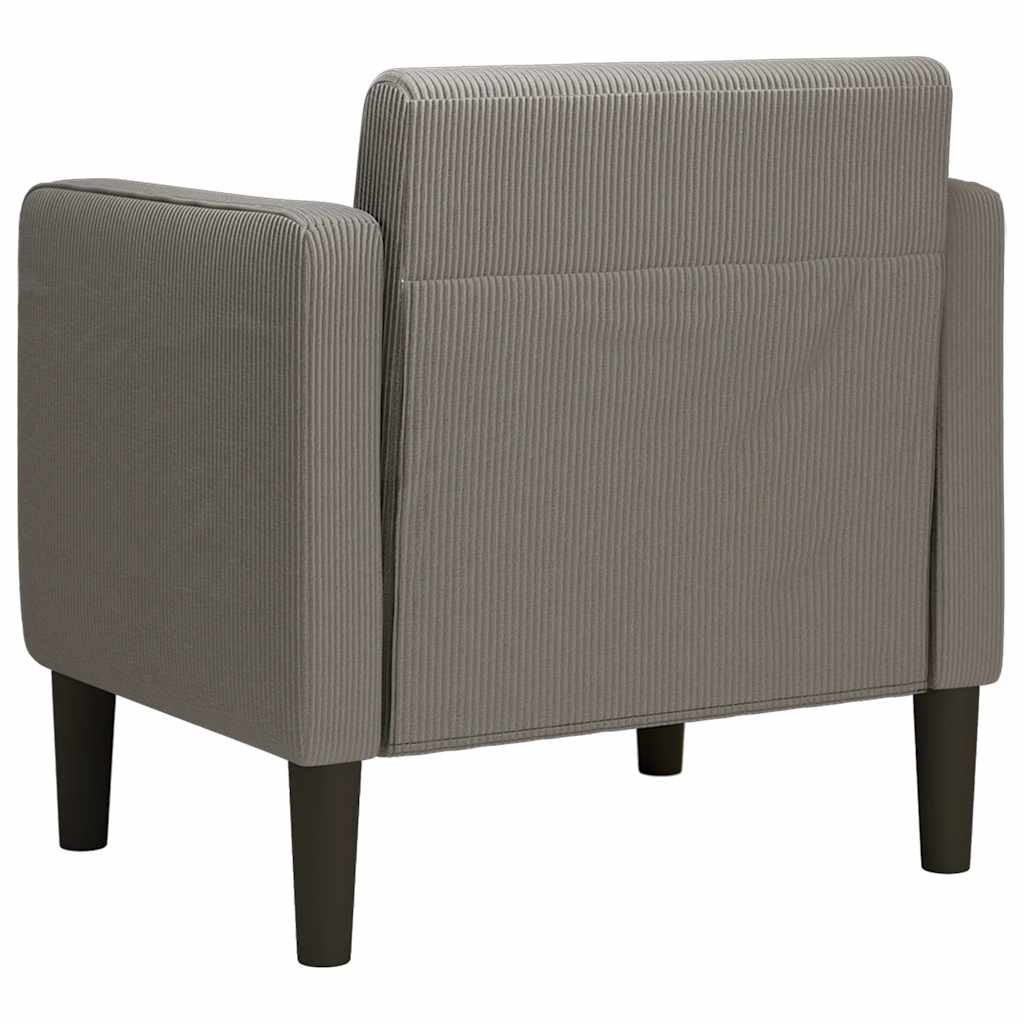 Canapea fotoliu cu cotiere Gri deschis 54 cm țesătură velur GartenMobel Dekor