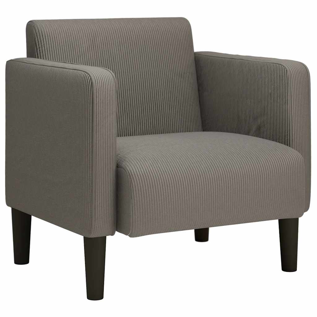 Canapea fotoliu cu cotiere Gri deschis 54 cm țesătură velur GartenMobel Dekor