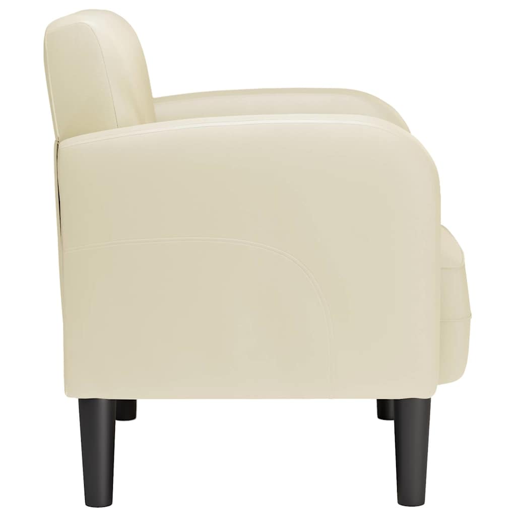 Canapea scaun cu cotiere crem 54 cm piele artificială GartenMobel Dekor