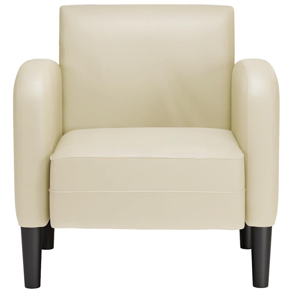 Canapea scaun cu cotiere crem 54 cm piele artificială GartenMobel Dekor