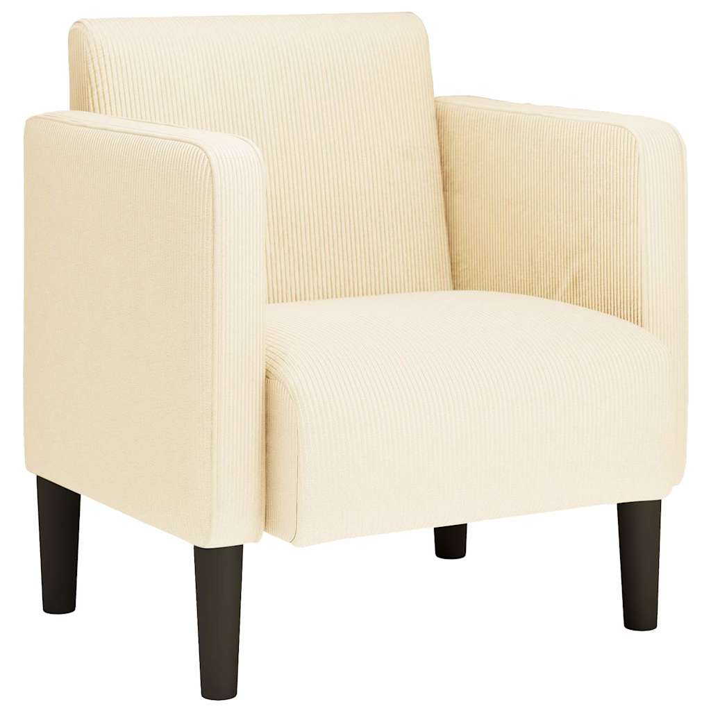 Canapea scaun cu cotiere crem 54 cm țesătură velur GartenMobel Dekor