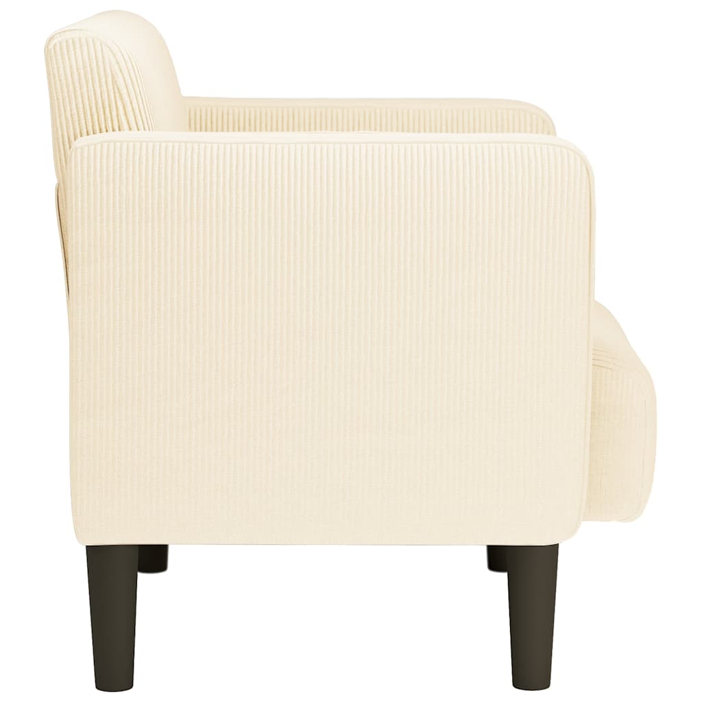 Canapea scaun cu cotiere crem 54 cm țesătură velur GartenMobel Dekor