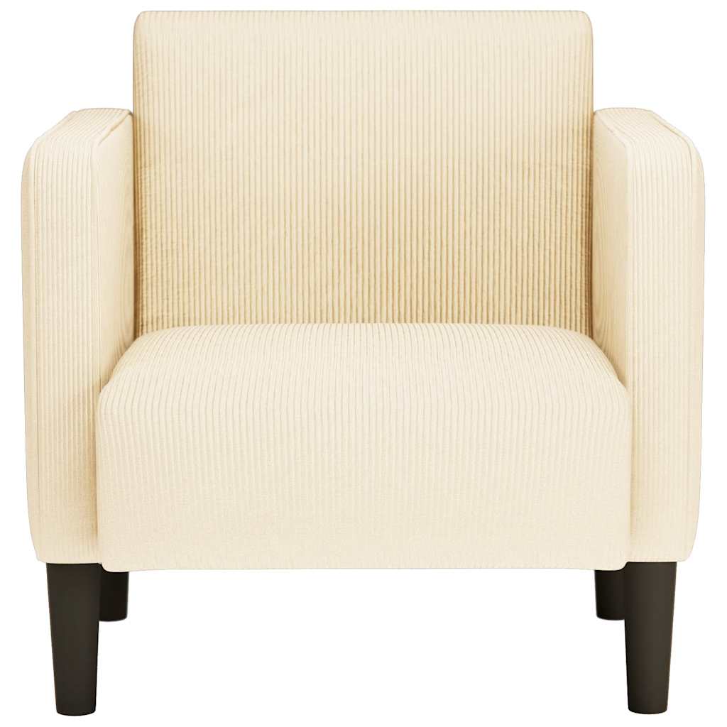 Canapea scaun cu cotiere crem 54 cm țesătură velur GartenMobel Dekor