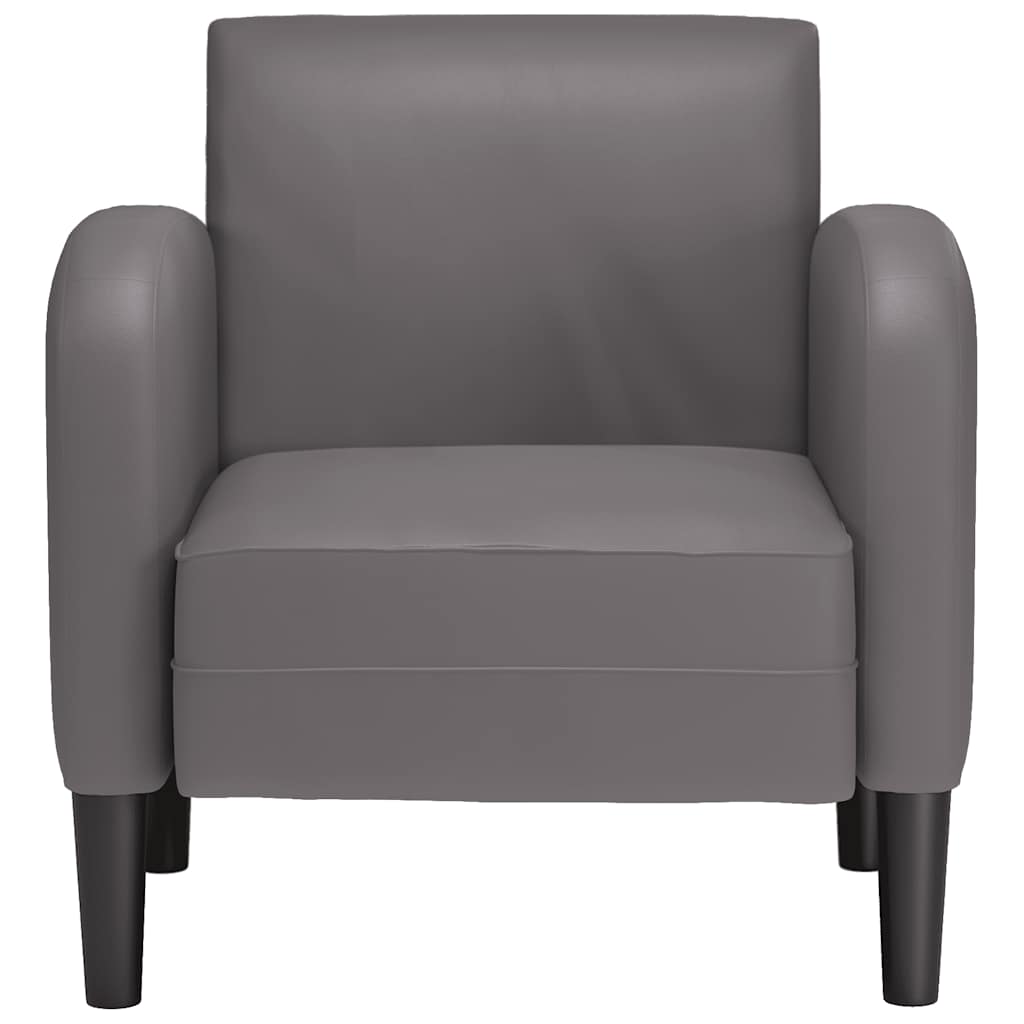Canapea scaun cu cotiere gri 54 cm piele artificială GartenMobel Dekor