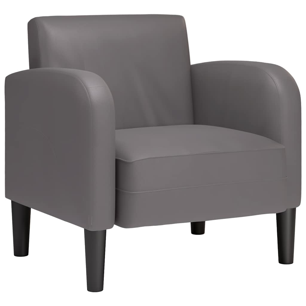 Canapea scaun cu cotiere gri 54 cm piele artificială GartenMobel Dekor