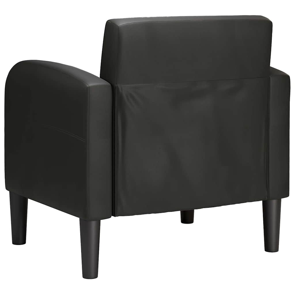 Canapea scaun cu cotiere negru 54 cm piele artificială GartenMobel Dekor