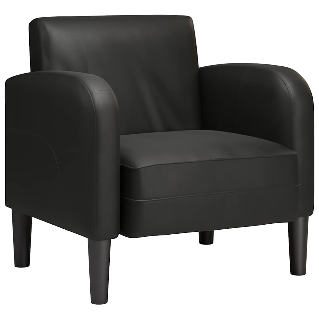 Canapea scaun cu cotiere negru 54 cm piele artificială GartenMobel Dekor