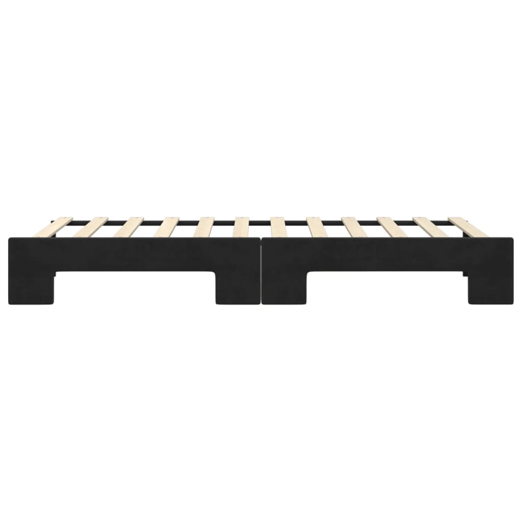 Pat de zi cu extensie, negru, 80x200 cm, catifea GartenMobel Dekor