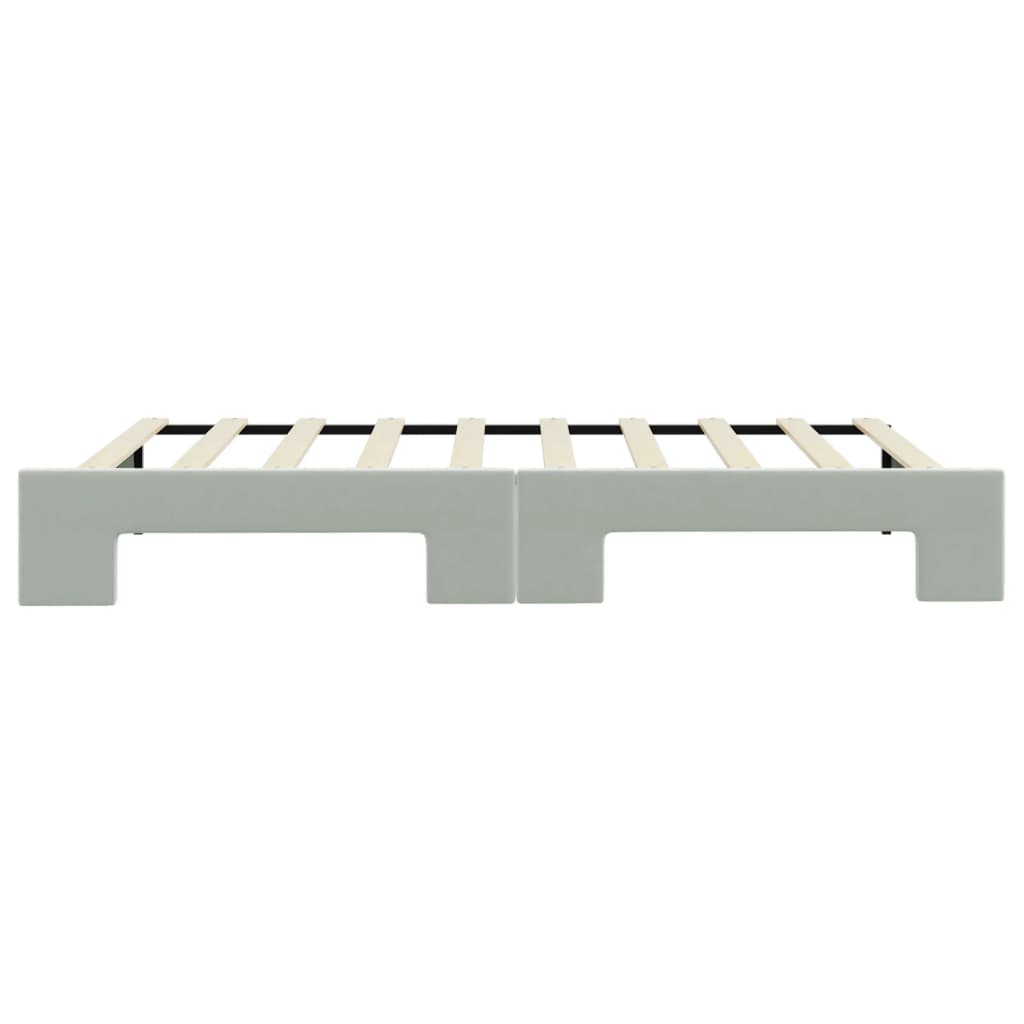 Pat de zi cu extensie, gri deschis, 90x190 cm, catifea GartenMobel Dekor