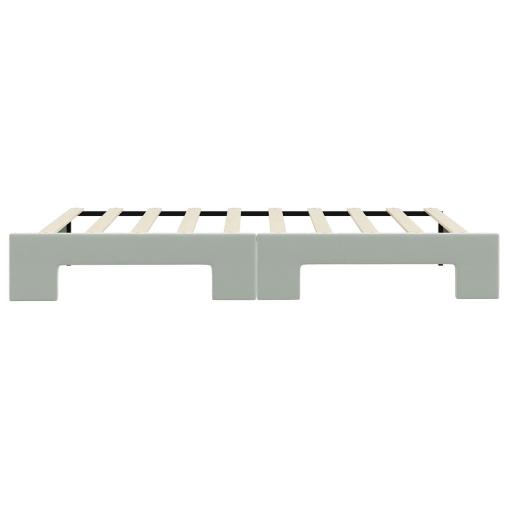 Pat de zi cu extensie, gri deschis, 90x190 cm, catifea GartenMobel Dekor