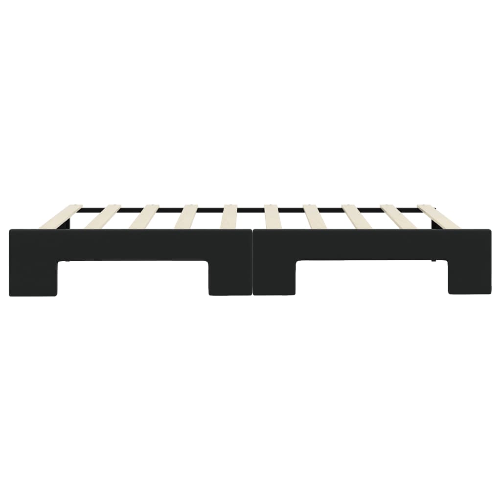 Pat de zi cu extensie, negru, 90x190 cm, catifea GartenMobel Dekor