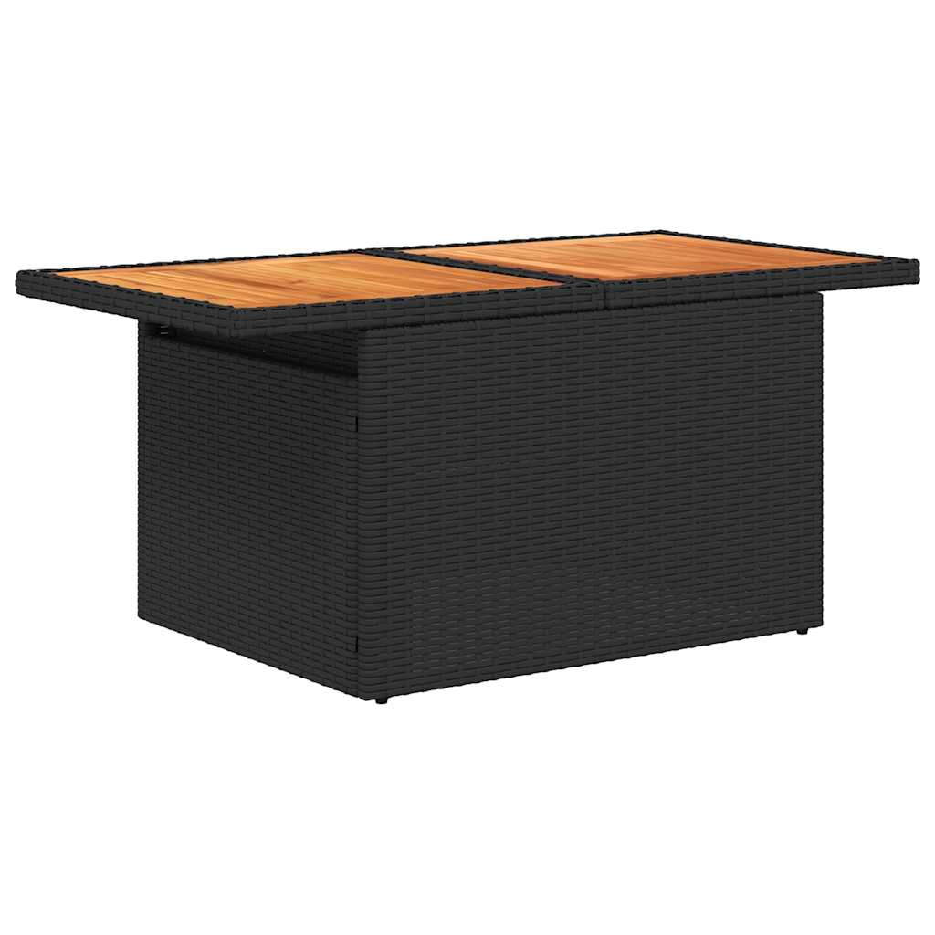 Set canapele de grădină cu perne, 10 piese, negru, poliratan GartenMobel Dekor