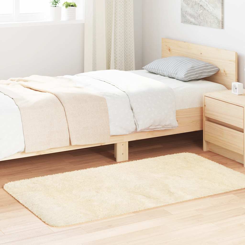 Covor Shaggy Crem 80x150 cm Poliester GartenMobel Dekor