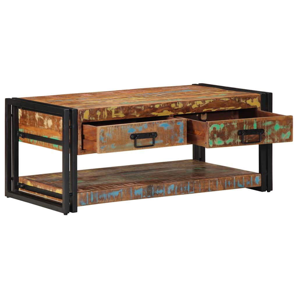 Masuta de cafea multicolora 90x50x38 cm lemn masiv recuperat GartenMobel Dekor
