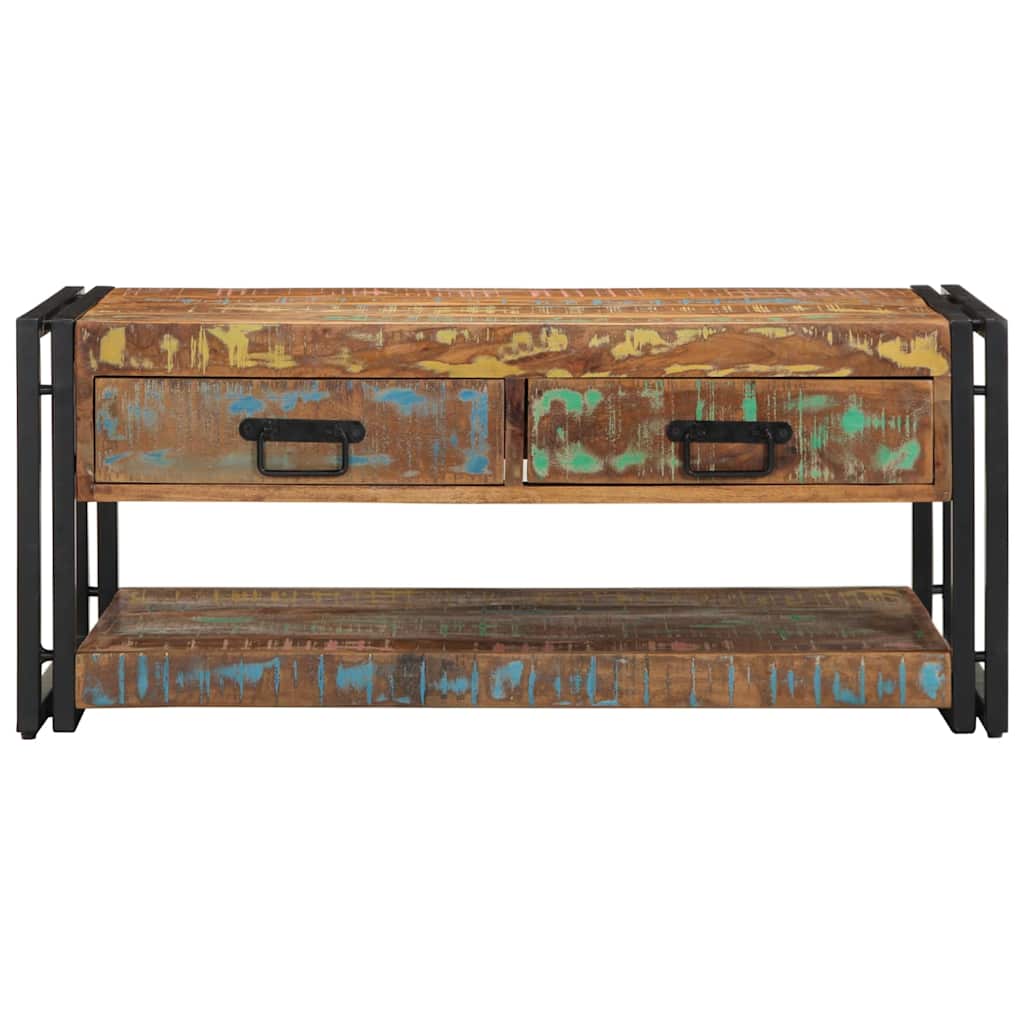 Masuta de cafea multicolora 90x50x38 cm lemn masiv recuperat GartenMobel Dekor