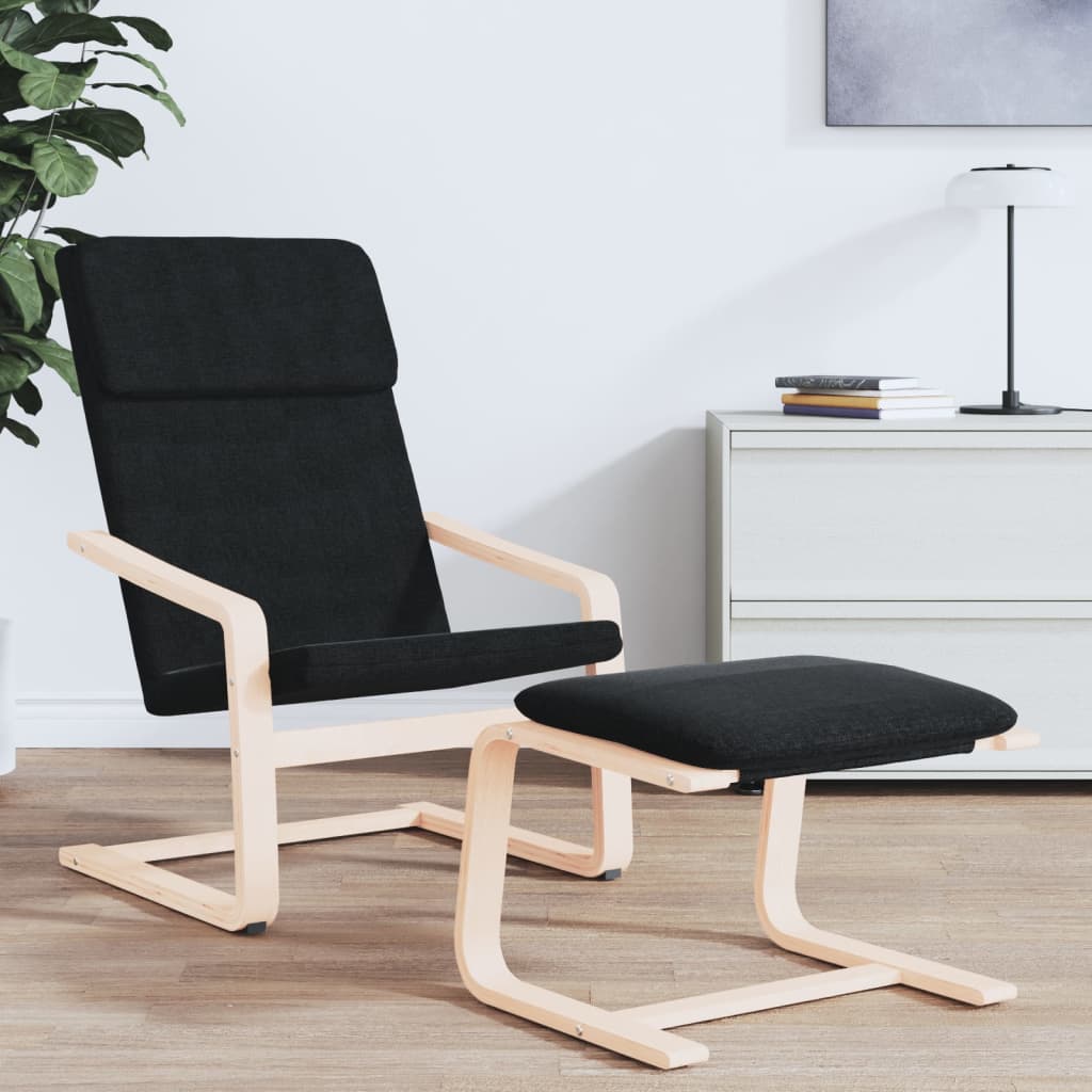Scaun de relaxare din material negru GartenMobel Dekor