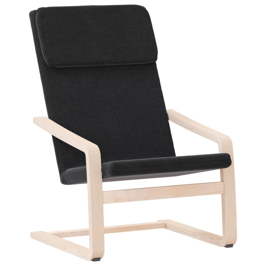 Scaun de relaxare din material negru GartenMobel Dekor