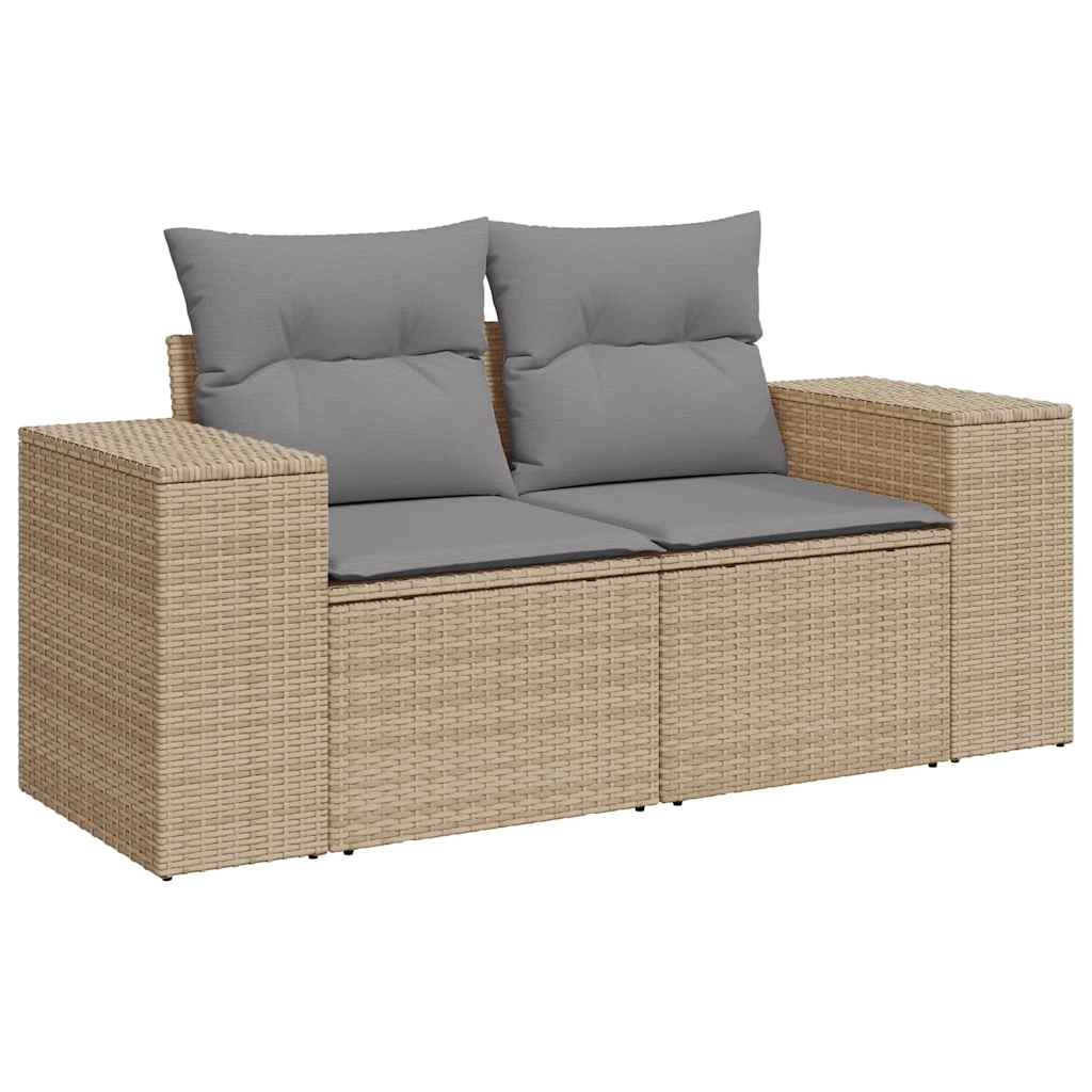 Set canapele de grădină cu perne, 10 piese, bej, poliratan GartenMobel Dekor