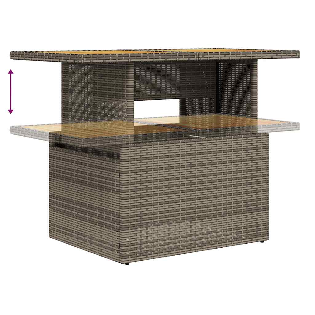 Set mobilier de grădină cu perne, 10 piese, gri, poliratan GartenMobel Dekor